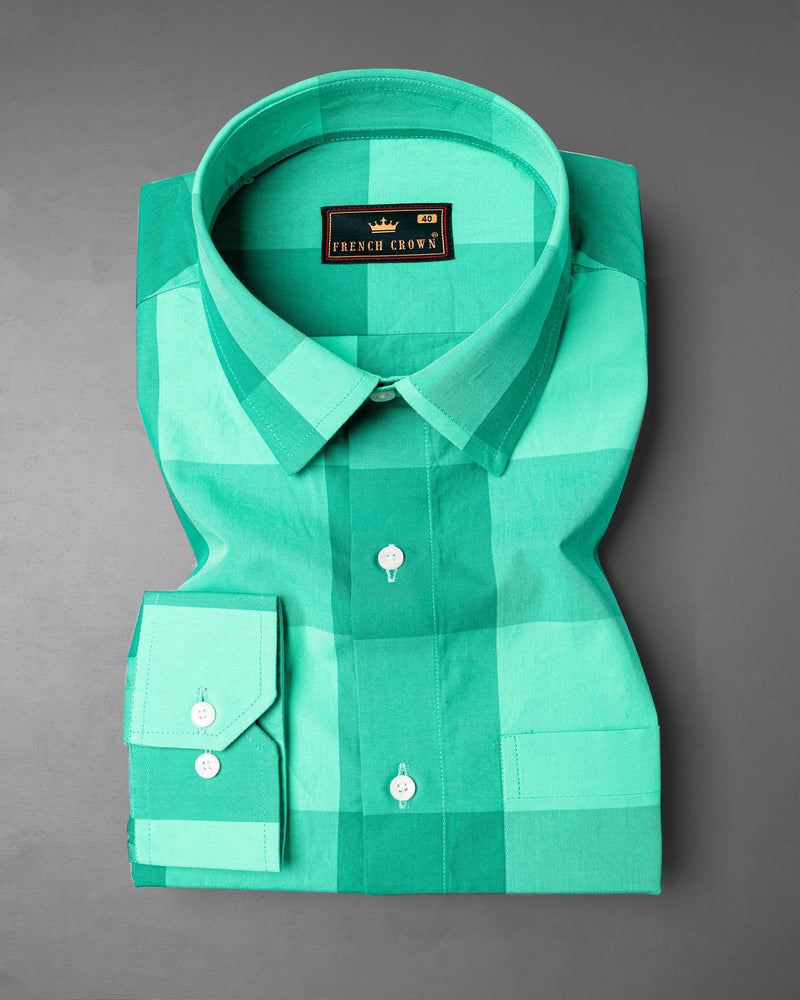Riptide and Persian Green Premium Cotton Shirt