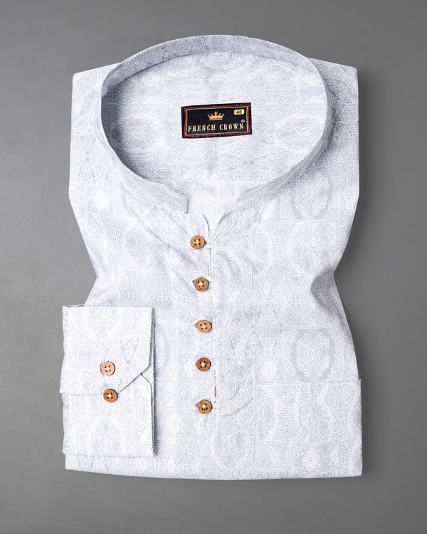 Mischka Grey Ancient Printed Premium Cotton Kurta Shirt