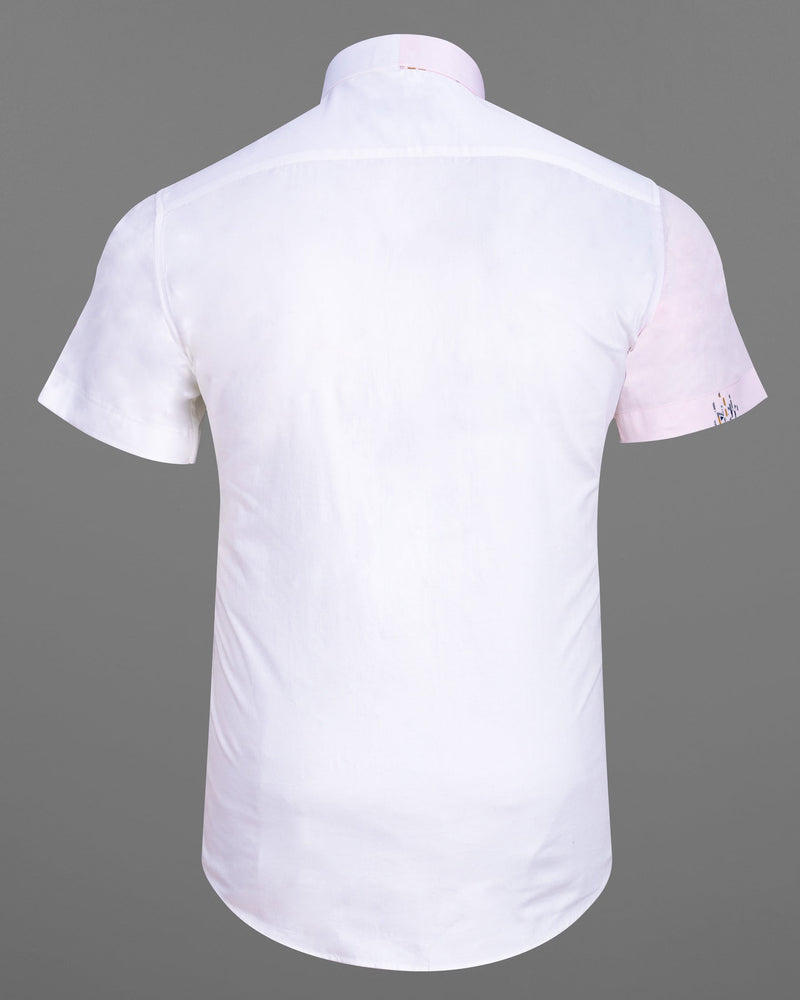 Half White Half Printed Super Soft Premium Cotton Shirt