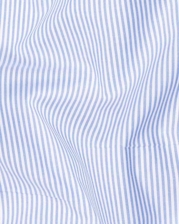 Ship Cove with White Collar Striped Premium Cotton Shirt