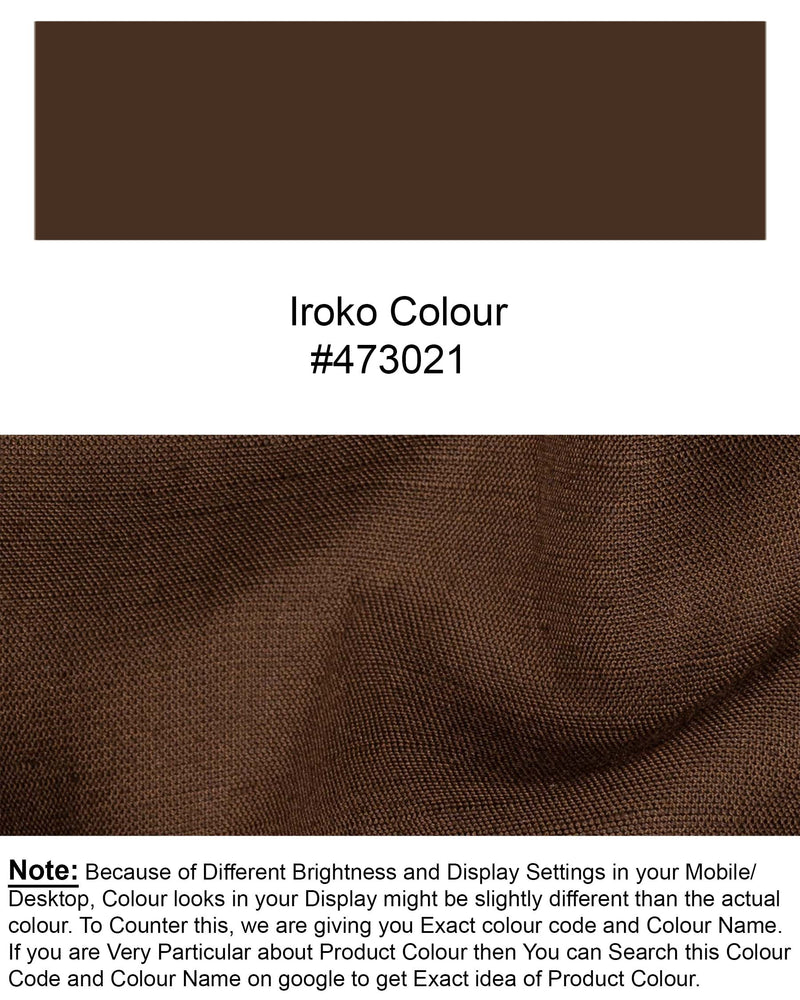 Iroko Brown with White Sleeve Luxurious Linen designer Shirt