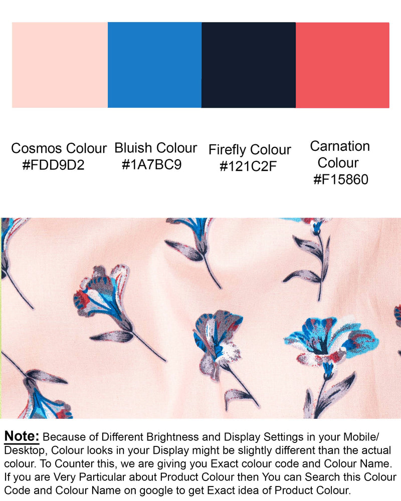 Cosmos Floral Printed Premium Cotton Shirt