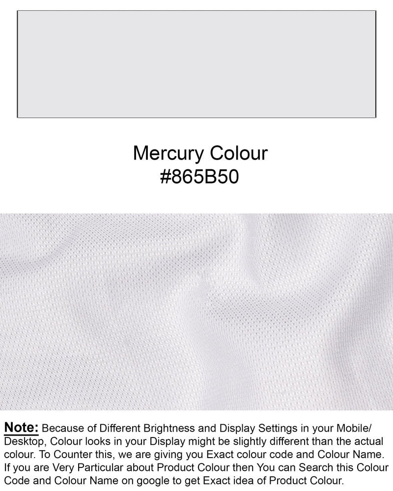 Mercury Grey Dobby Textured Premium Cotton Shirt