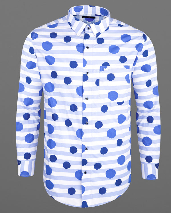 Moonraker with Polka Printed and Striped Premium Cotton Shirt