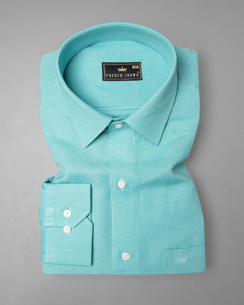 Tiffany Blue Luxurious Linen Shirt