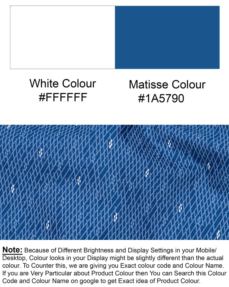 Matisse Blue Geo Pattern Premium Cotton Shirt 7036-38, 7036-H-38, 7036-39, 7036-H-39, 7036-40, 7036-H-40, 7036-42, 7036-H-42, 7036-44, 7036-H-44, 7036-46, 7036-H-46, 7036-48, 7036-H-48, 7036-50, 7036-H-50, 7036-52, 7036-H-52