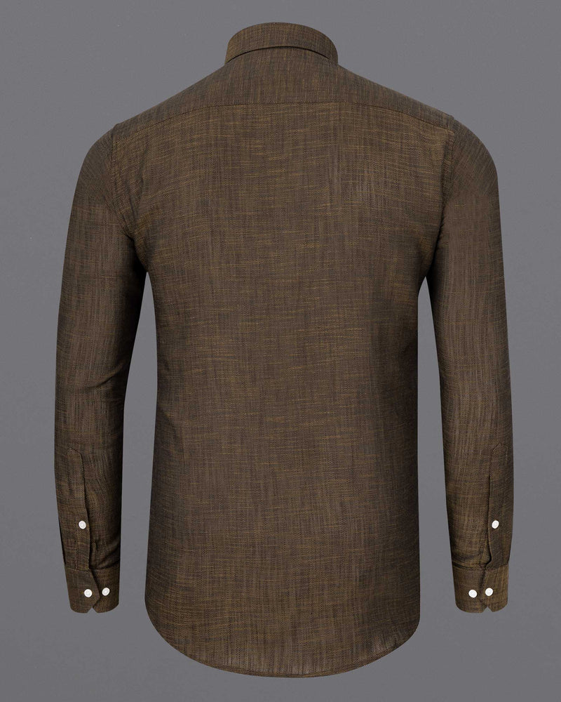 Metallic Bronze Dobby Textured Premium Giza Cotton Shirt