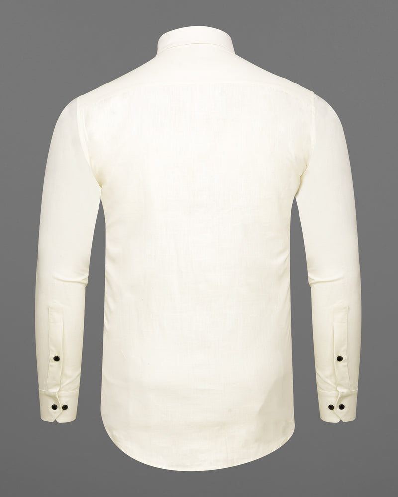 Merino Off - White Luxurious organic Linen Shirt