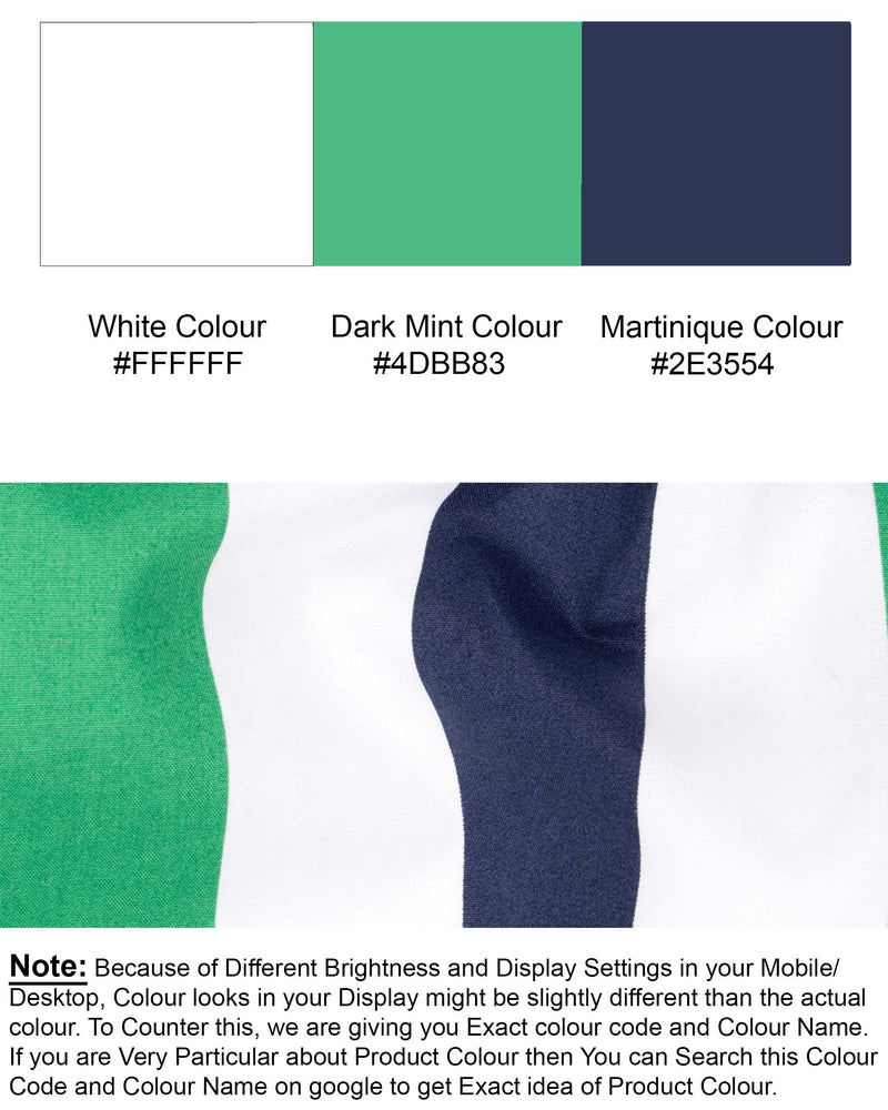 Bright White with Martinique Blue and Dark Mint Striped Premium Cotton Shirt 7139-38,7139-H-38,7139-39,7139-H-39,7139-40,7139-H-40,7139-42,7139-H-42,7139-44,7139-H-44,7139-46,7139-H-46,7139-48,7139-H-48,7139-50,7139-H-50,7139-52,7139-H-52