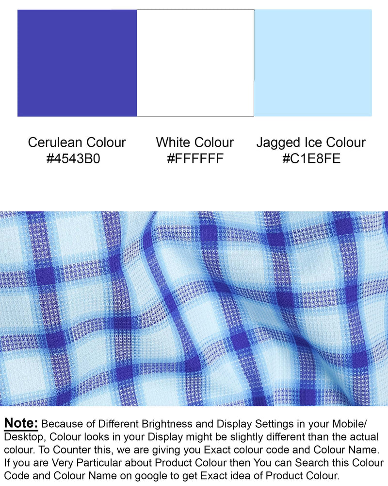Jagged Ice and Cerulean Blue Checkered Dobby Textured Premium Giza Cotton Shirt 7151-CA-38,7151-CA-H-38,7151-CA-39,7151-CA-H-39,7151-CA-40,7151-CA-H-40,7151-CA-42,7151-CA-H-42,7151-CA-44,7151-CA-H-44,7151-CA-46,7151-CA-H-46,7151-CA-48,7151-CA-H-48,7151-CA-50,7151-CA-H-50,7151-CA-52,7151-CA-H-52