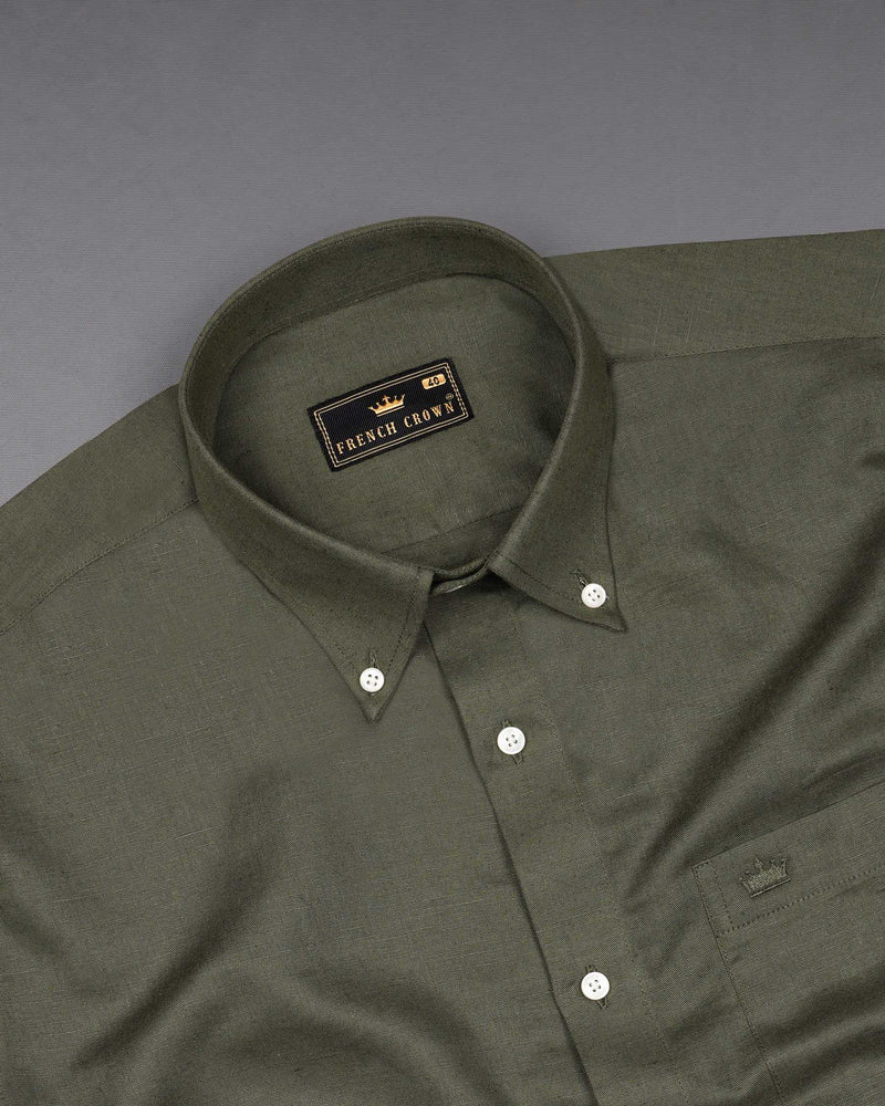 Flint Green Luxurious Linen Shirt