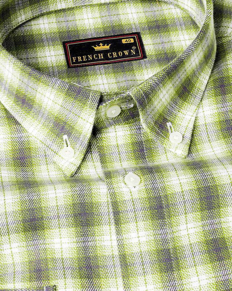 Wild Willow Green Plaid Royal Oxford Overshirt