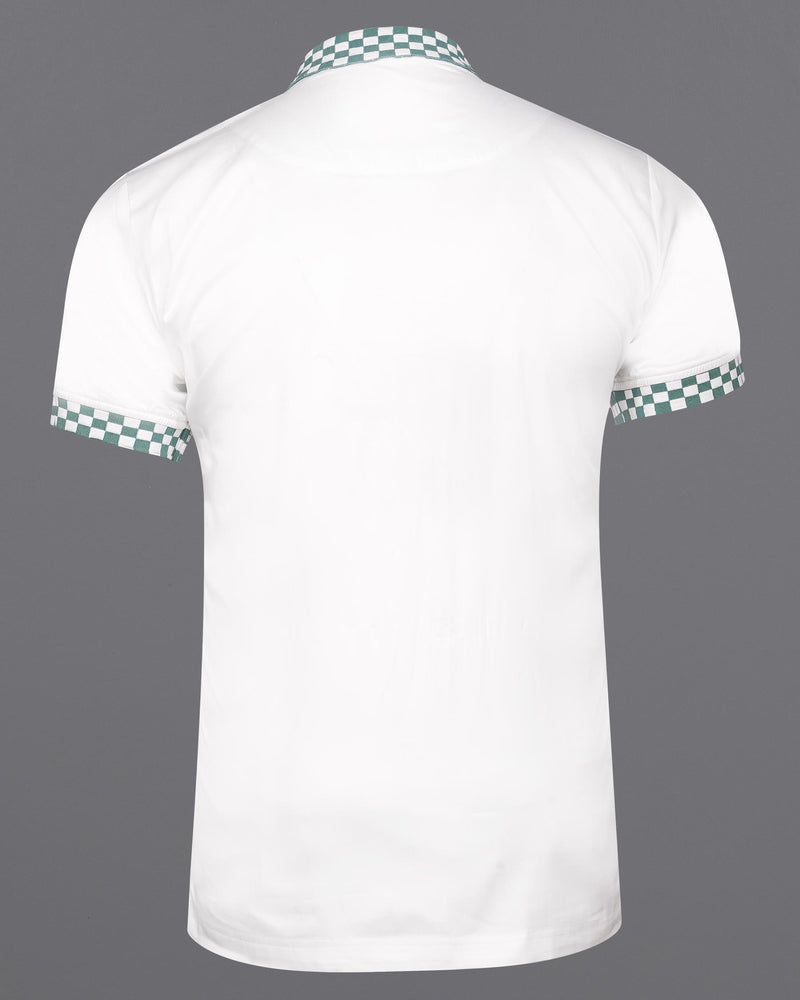 Bright White Checkered Collar and Sleeves Super Soft Premium Cotton Polo shirt 7228-P392-38,7228-P392-H-38,7228-P392-39,7228-P392-H-39,7228-P392-40,7228-P392-H-40,7228-P392-42,7228-P392-H-42,7228-P392-44,7228-P392-H-44,7228-P392-46,7228-P392-H-46,7228-P392-48,7228-P392-H-48,7228-P392-50,7228-P392-H-50,7228-P392-52,7228-P392-H-52