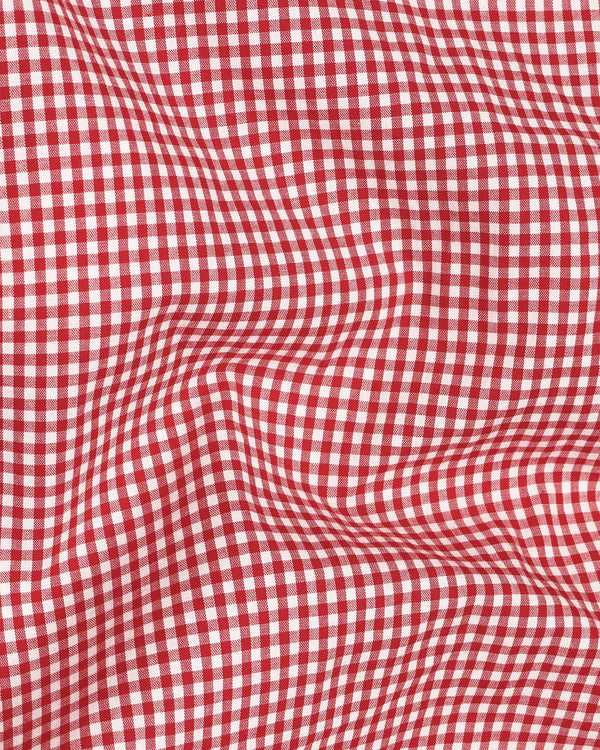 Red With White Gingham Premium Cotton Shirt