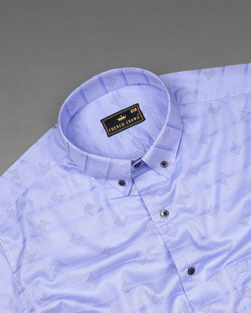Perano Blue Striped Dobby Texture Premium Giza Cotton Shirt