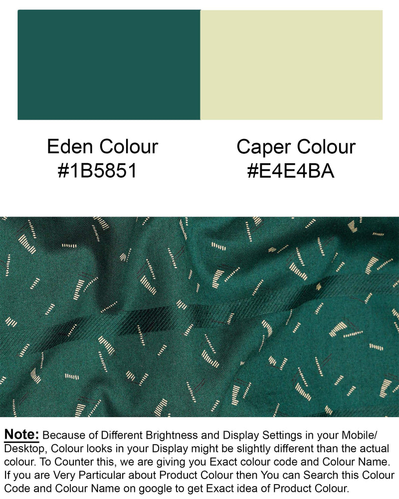 Eden Green Subtle Striped Dobby Texture Premium Giza Cotton Shirt
