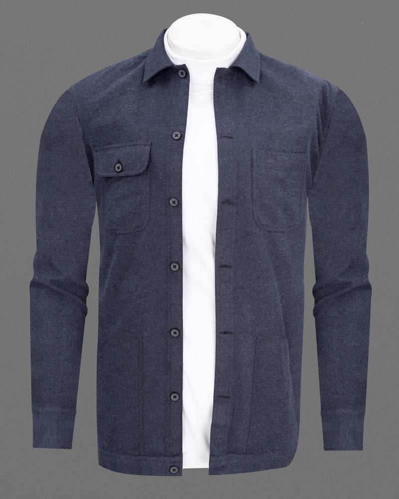 Zodiac Blue Premium Flannel Over Shirt