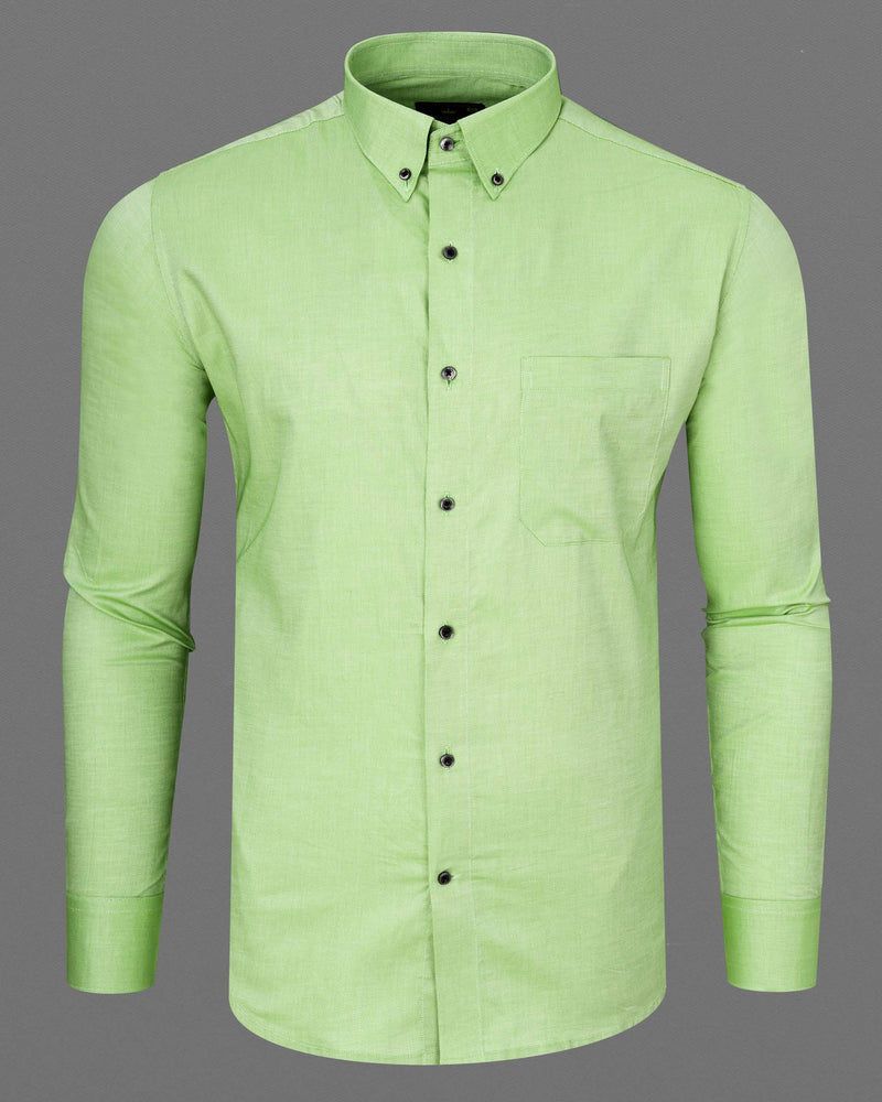 Feijoa Green Dobby Textured Premium Giza Cotton Shirt