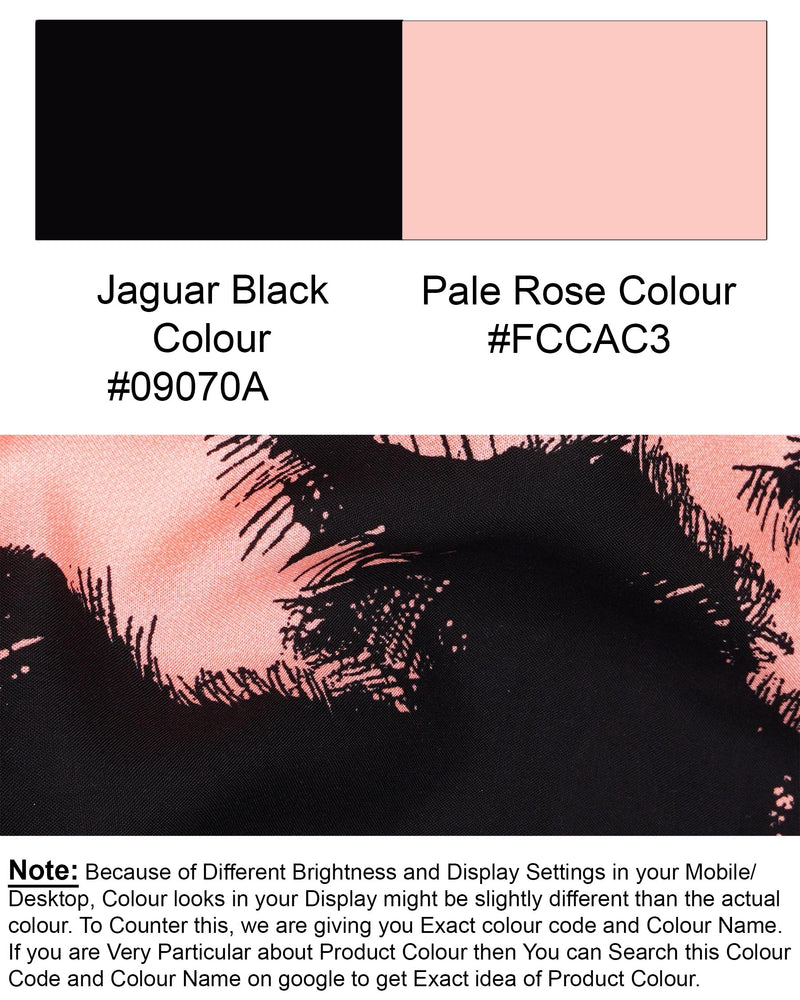 Jaguar Black and Pale Rose Premium Tencel Kurta Shirt