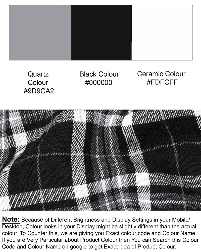 Jade Black and Quartz Gray Plaid Flannel Shirt