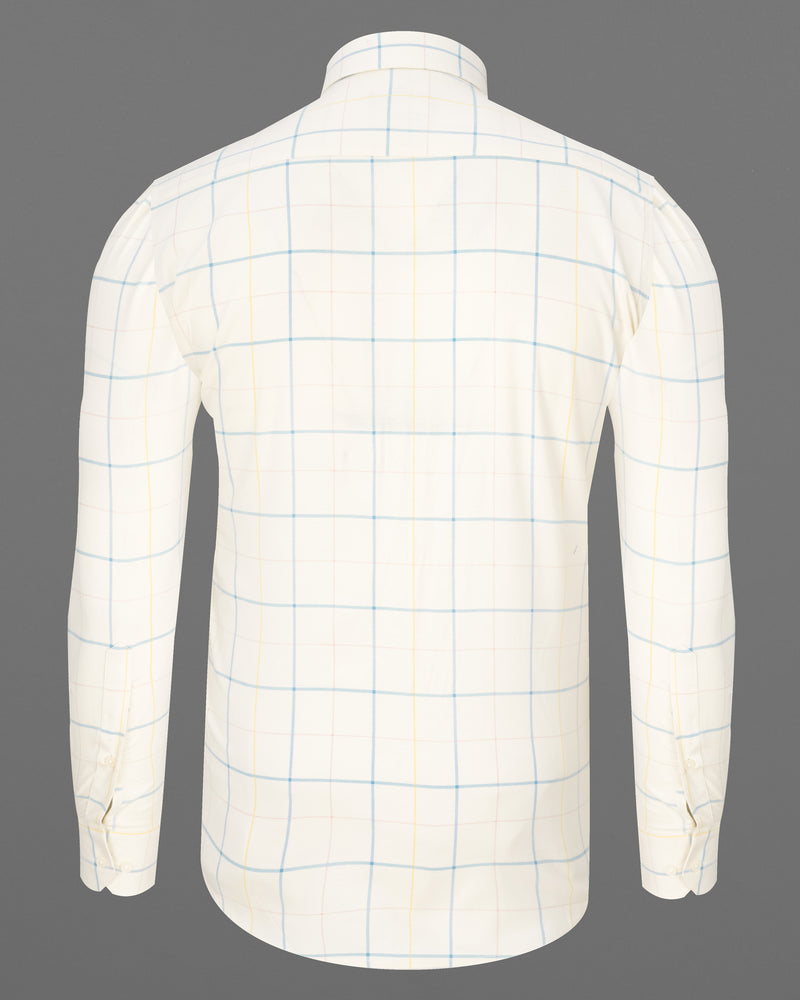 Merino Windowpane Royal Oxford Shirt