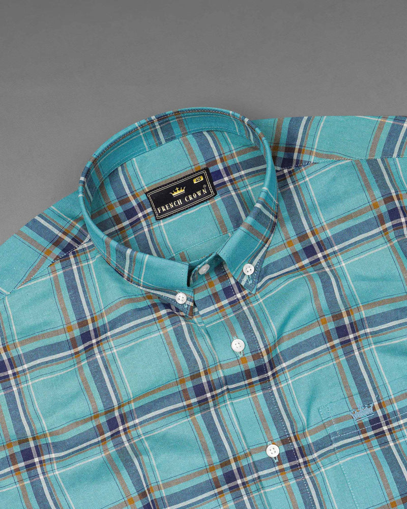 Neptune Blue Plaid Royal Oxford Shirt