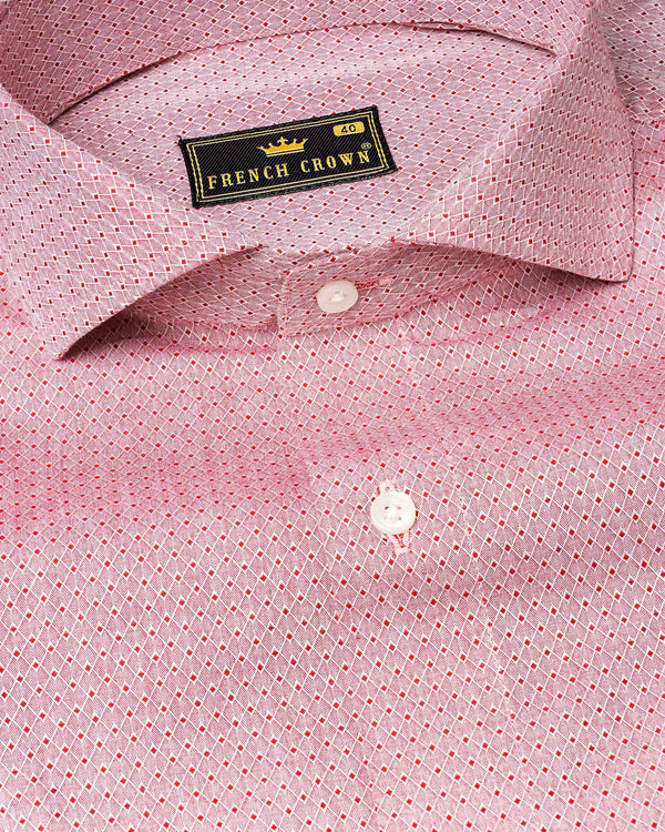 Blossom Red Dobby Textured Premium Giza Cotton Shirt