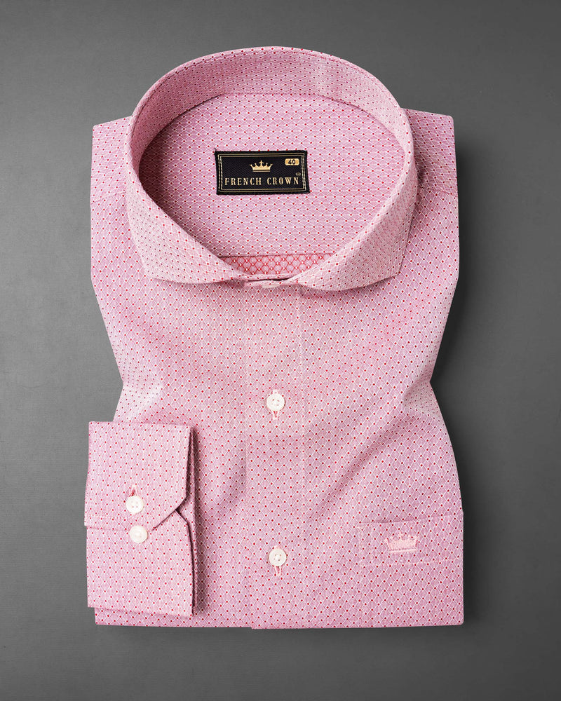 Blossom Red Dobby Textured Premium Giza Cotton Shirt