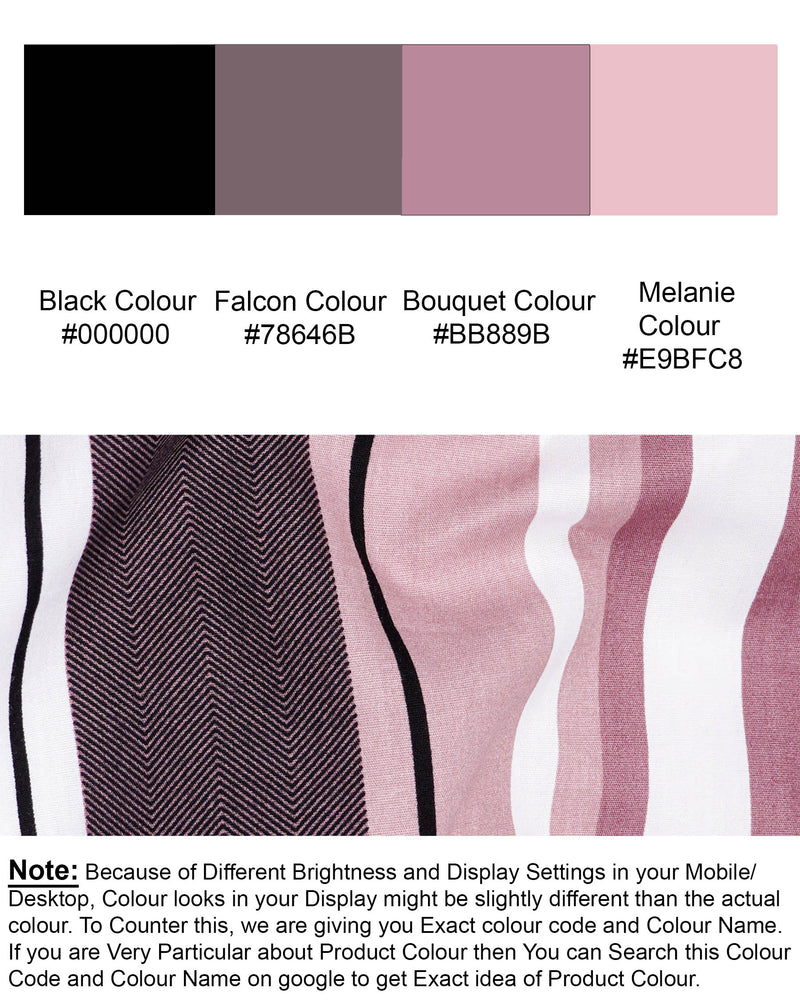 Bouquet with Melaine Pink Striped Premium Cotton Shirt