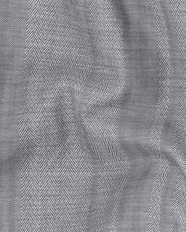 Star Dust Gray Striped Herringbone Shirt