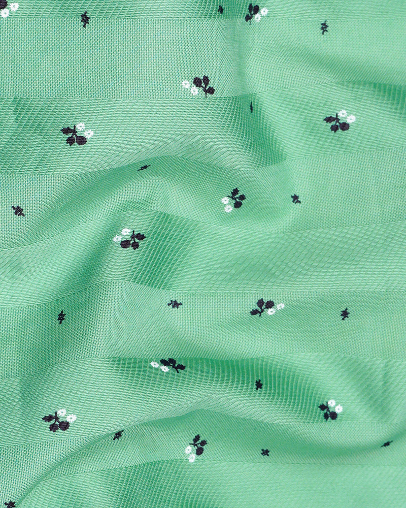 Gulf Stream Green Striped Dobby Textured zipper Overshirt