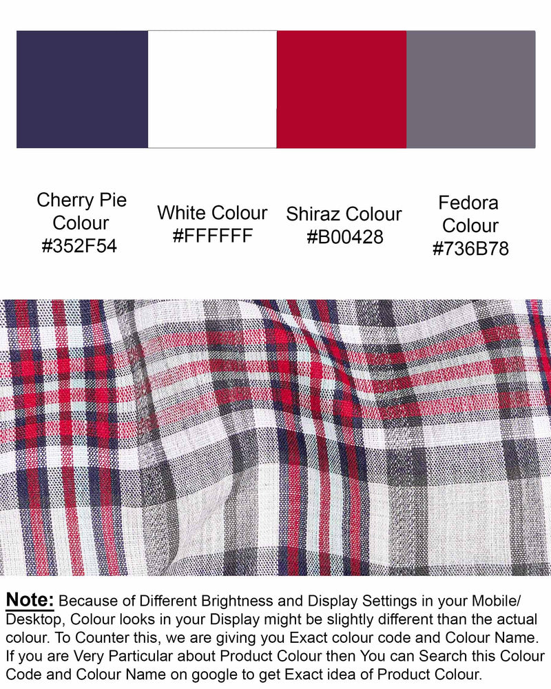 Shiraz Red with Fedora Gray Plaid Premium Cotton Shirt