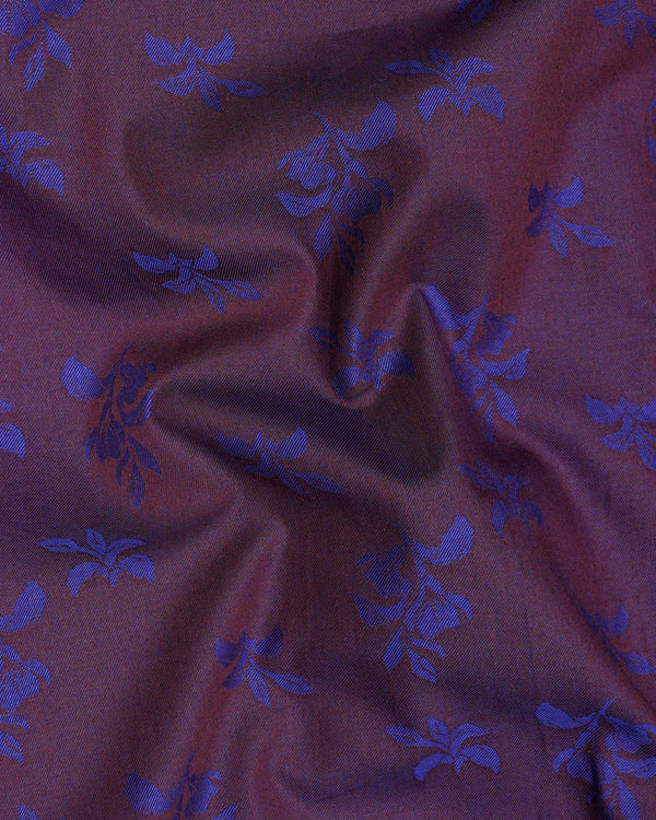 Matterhorn Purple with Scampi Blue Jacquard Textured Premium Giza Cotton Shirt