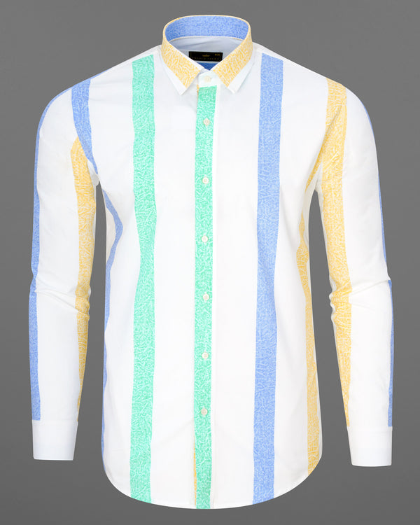 Bright White Multicolour Striped Heavyweight Royal Oxford Shirt