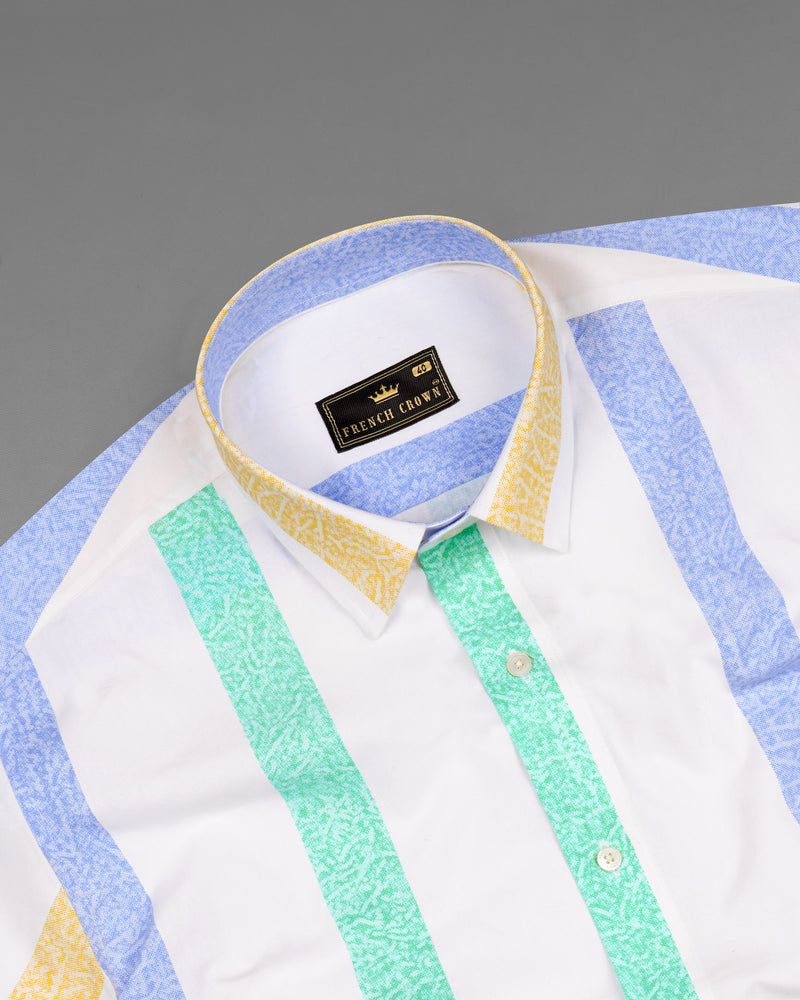 Bright White Multicolour Striped Heavyweight Royal Oxford Shirt
