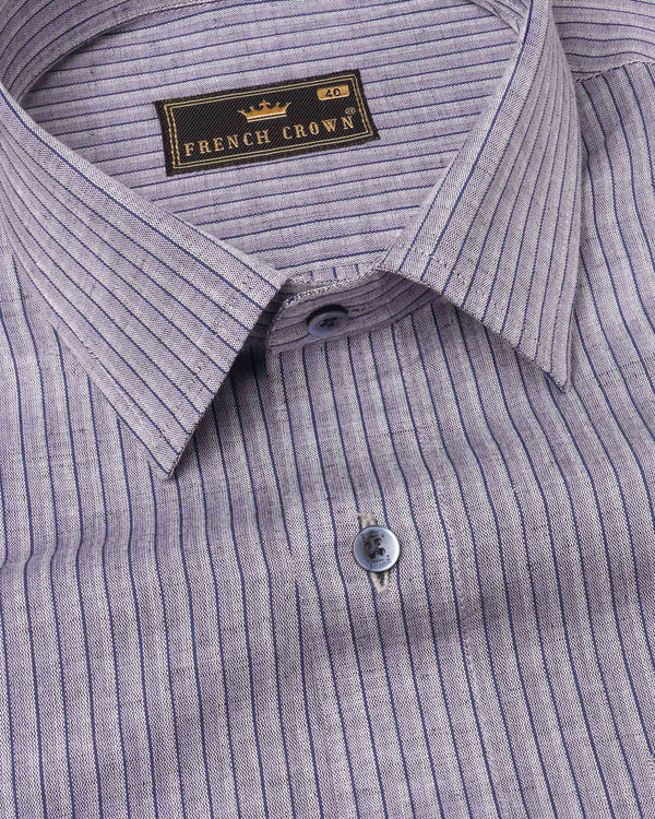 Venus Purple Pinstriped Luxurious Linen Shirt