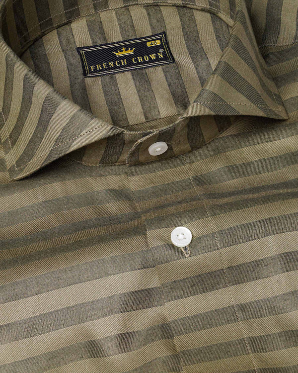 Arrowtone Brown Dobby Textured Premium Giza Cotton Shirt