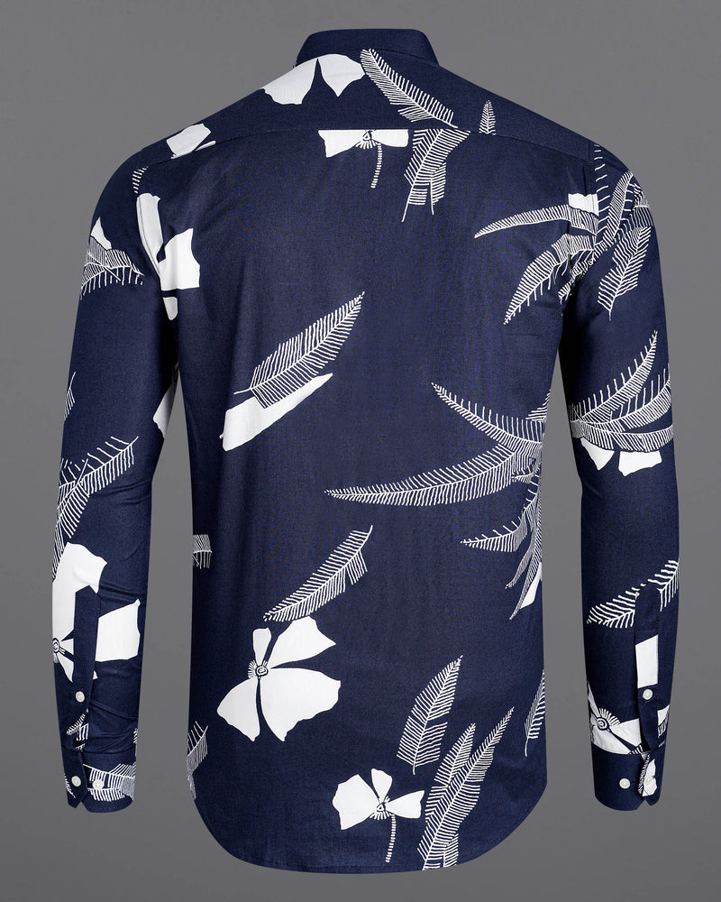 Martinique Blue with White Color Leaves Printed Premium Cotton Shirt 7502-M-38, 7502-M-H-38, 7502-M-39, 7502-M-H-39, 7502-M-40, 7502-M-H-40, 7502-M-42, 7502-M-H-42, 7502-M-44, 7502-M-H-44, 7502-M-46, 7502-M-H-46, 7502-M-48, 7502-M-H-48, 7502-M-50, 7502-M-H-50, 7502-M-52, 7502-M-H-52
