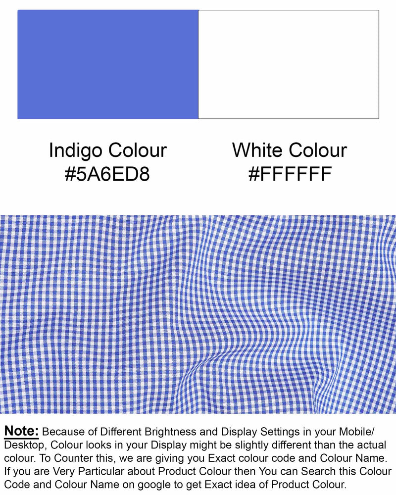 Indigo Blue With White Gingham Checkered Premium Cotton Shirt 7511-M-38, 7511-M-H-38, 7511-M-39, 7511-M-H-39, 7511-M-40, 7511-M-H-40, 7511-M-42, 7511-M-H-42, 7511-M-44, 7511-M-H-44, 7511-M-46, 7511-M-H-46, 7511-M-48, 7511-M-H-48, 7511-M-50, 7511-M-H-50, 7511-M-52, 7511-M-H-52