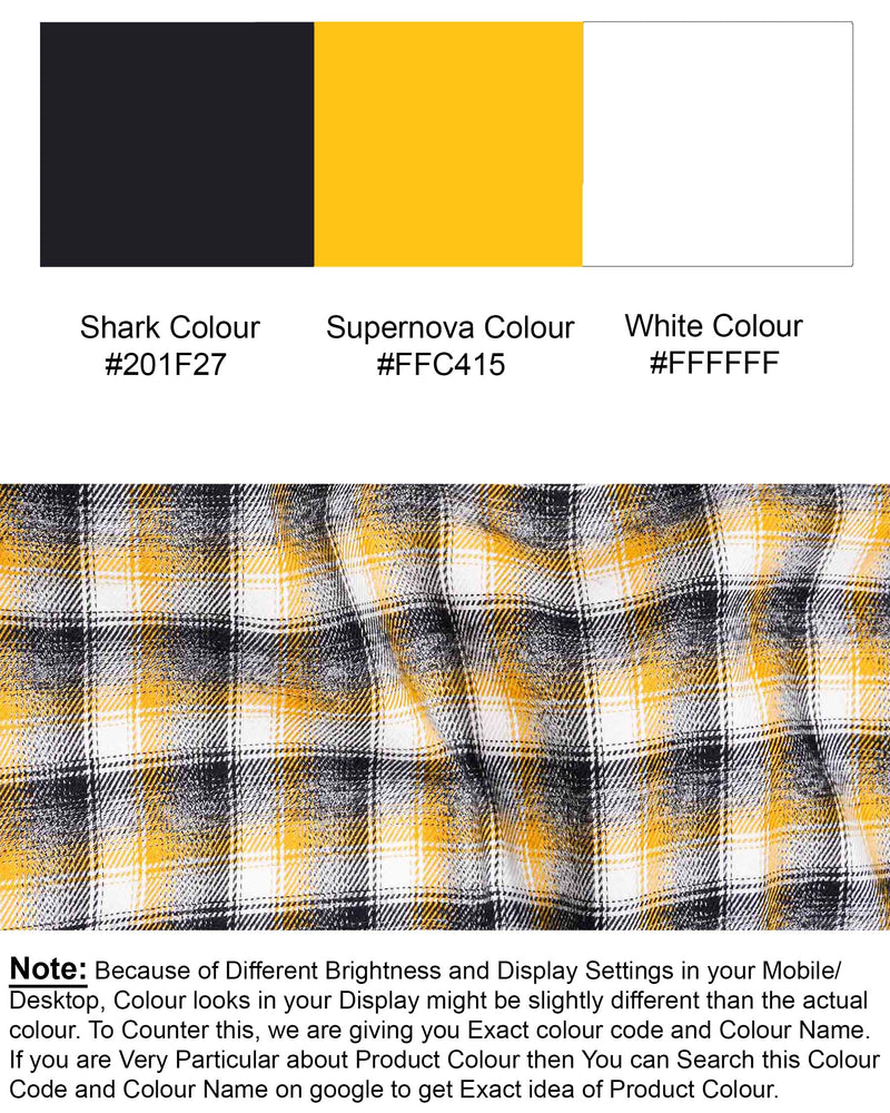 Supernova Yellow and Shark Black Plaid Twill Premium Cotton Shirt 7542-BD-38,7542-BD-38,7542-BD-39,7542-BD-39,7542-BD-40,7542-BD-40,7542-BD-42,7542-BD-42,7542-BD-44,7542-BD-44,7542-BD-46,7542-BD-46,7542-BD-48,7542-BD-48,7542-BD-50,7542-BD-50,7542-BD-52,7542-BD-52