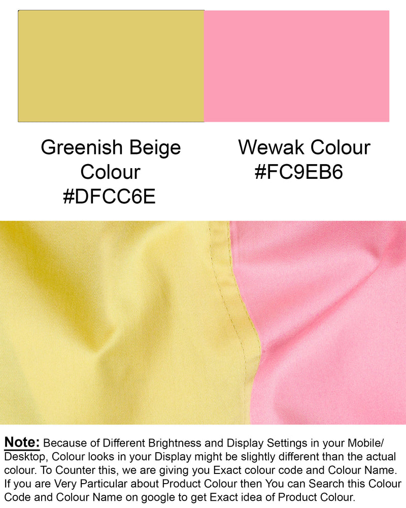 Greenish Beige Yellow and Wewak Pink Colour block Super Soft Premium Cotton Designer Shirt 7552-P136-38,7552-P136-38,7552-P136-39,7552-P136-39,7552-P136-40,7552-P136-40,7552-P136-42,7552-P136-42,7552-P136-44,7552-P136-44,7552-P136-46,7552-P136-46,7552-P136-48,7552-P136-48,7552-P136-50,7552-P136-50,7552-P136-52,7552-P136-52