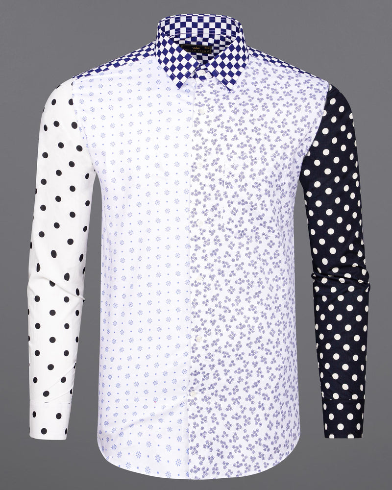 Bright White and Multi Colour Printed Blocking Super Soft Premium Cotton Designer Shirt 7580-38,7580-38,7580-39,7580-39,7580-40,7580-40,7580-42,7580-42,7580-44,7580-44,7580-46,7580-46,7580-48,7580-48,7580-50,7580-50,7580-52,7580-52