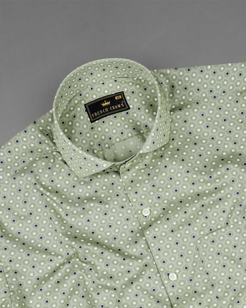 Ash Green Printed Twill Premium Cotton Shirt 7620-CA-38,7620-CA-38,7620-CA-39,7620-CA-39,7620-CA-40,7620-CA-40,7620-CA-42,7620-CA-42,7620-CA-44,7620-CA-44,7620-CA-46,7620-CA-46,7620-CA-48,7620-CA-48,7620-CA-50,7620-CA-50,7620-CA-52,7620-CA-52