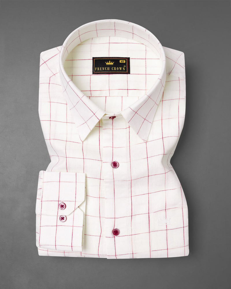 Bright White windowpane Luxurious Linen Shirt 7632-MN-38,7632-MN-38,7632-MN-39,7632-MN-39,7632-MN-40,7632-MN-40,7632-MN-42,7632-MN-42,7632-MN-44,7632-MN-44,7632-MN-46,7632-MN-46,7632-MN-48,7632-MN-48,7632-MN-50,7632-MN-50,7632-MN-52,7632-MN-52