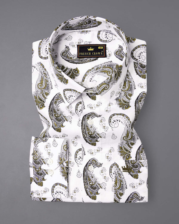 Bright White Paisley Printed Super Soft Premium Cotton Shirt 7648-38,7648-38,7648-39,7648-39,7648-40,7648-40,7648-42,7648-42,7648-44,7648-44,7648-46,7648-46,7648-48,7648-48,7648-50,7648-50,7648-52,7648-52