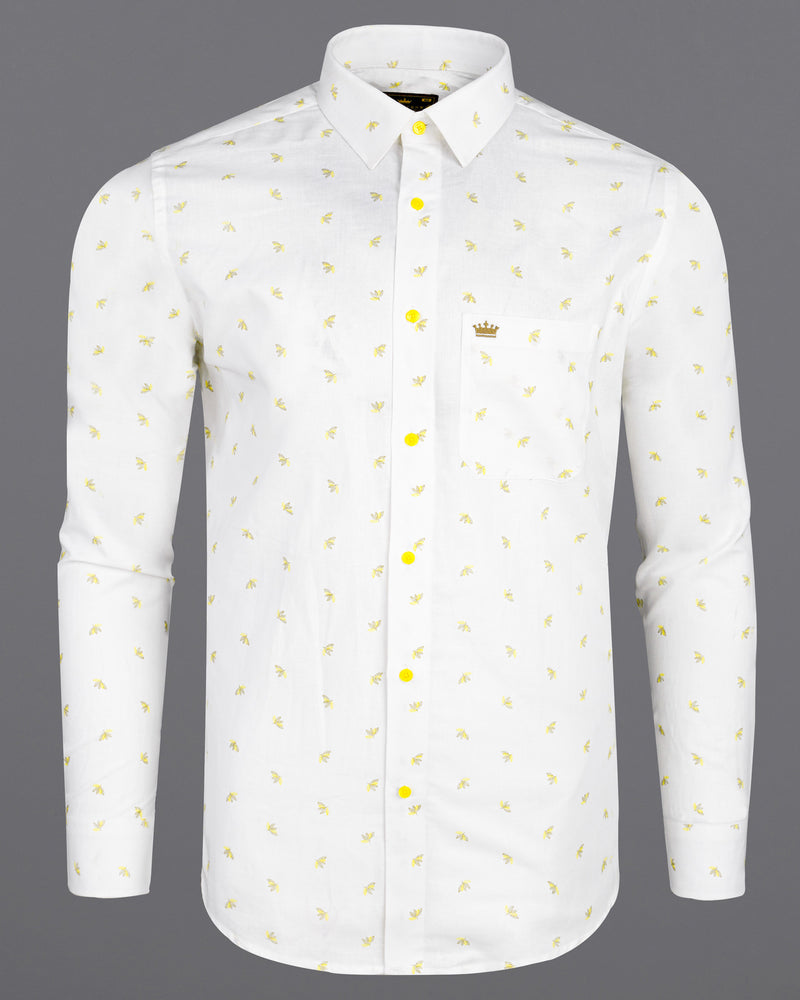 Bright White Leaves Printed Luxurious Linen Shirt 7673-YL-38,7673-YL-38,7673-YL-39,7673-YL-39,7673-YL-40,7673-YL-40,7673-YL-42,7673-YL-42,7673-YL-44,7673-YL-44,7673-YL-46,7673-YL-46,7673-YL-48,7673-YL-48,7673-YL-50,7673-YL-50,7673-YL-52,7673-YL-52