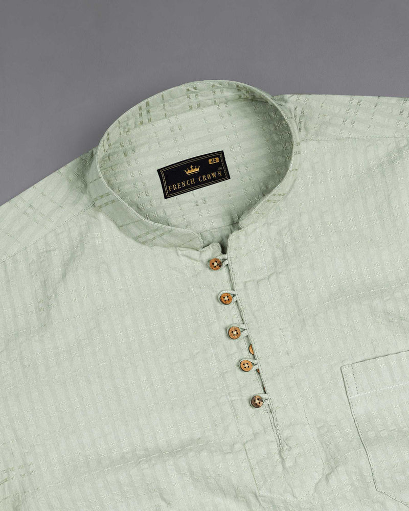 Clay Ash Green Heavyweight Striped Dobby Textured Premium Giza Cotton Kurta Shirt 7684-KS-38,7684-KS-38,7684-KS-39,7684-KS-39,7684-KS-40,7684-KS-40,7684-KS-42,7684-KS-42,7684-KS-44,7684-KS-44,7684-KS-46,7684-KS-46,7684-KS-48,7684-KS-48,7684-KS-50,7684-KS-50,7684-KS-52,7684-KS-52