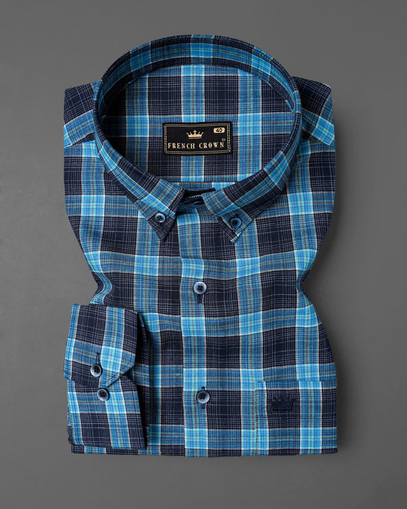 Mirage Navy Blue and Pacific Blue Plaid Dobby Textured Premium Giza Cotton Shirt 7701-BD-BLE-38,7701-BD-BLE-38,7701-BD-BLE-39,7701-BD-BLE-39,7701-BD-BLE-40,7701-BD-BLE-40,7701-BD-BLE-42,7701-BD-BLE-42,7701-BD-BLE-44,7701-BD-BLE-44,7701-BD-BLE-46,7701-BD-BLE-46,7701-BD-BLE-48,7701-BD-BLE-48,7701-BD-BLE-50,7701-BD-BLE-50,7701-BD-BLE-52,7701-BD-BLE-52