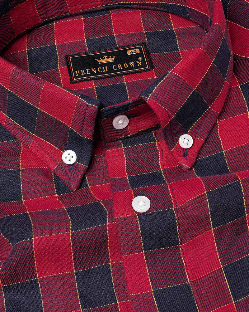 Shiraz Red with Topaz Navy Blue Plaid Twill Premium Cotton Shirt 7705-BD-38,7705-BD-38,7705-BD-39,7705-BD-39,7705-BD-40,7705-BD-40,7705-BD-42,7705-BD-42,7705-BD-44,7705-BD-44,7705-BD-46,7705-BD-46,7705-BD-48,7705-BD-48,7705-BD-50,7705-BD-50,7705-BD-52,7705-BD-52