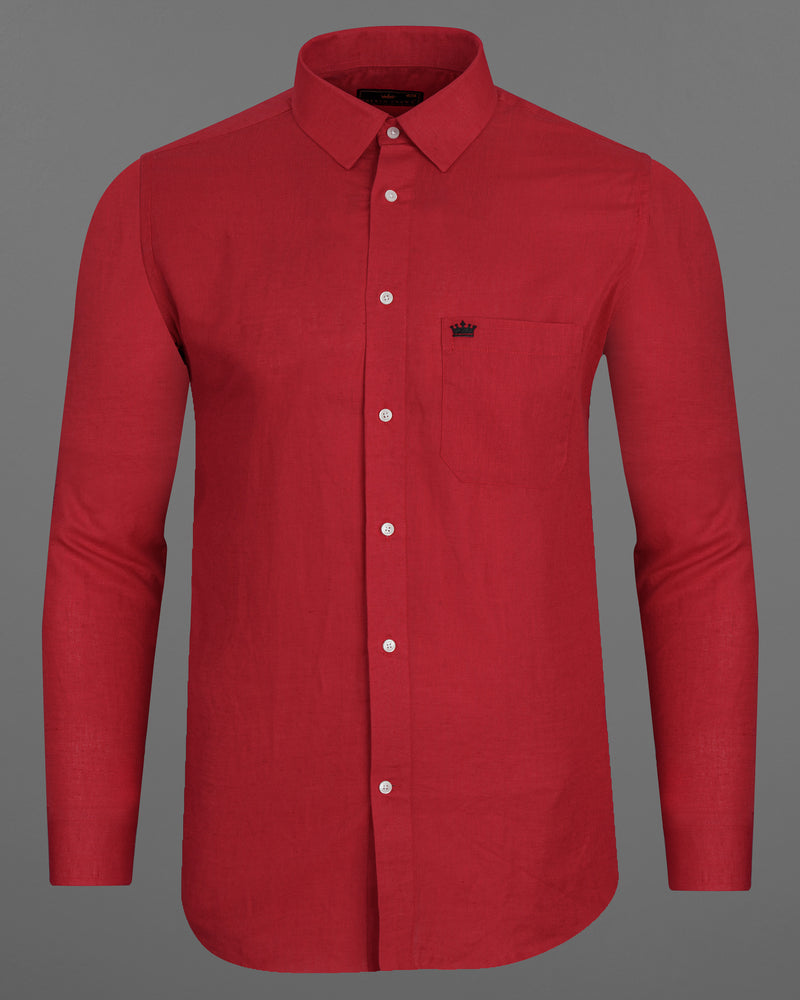 Vivid Auburn Red Luxurious Linen Shirt 7732-38,7732-38,7732-39,7732-39,7732-40,7732-40,7732-42,7732-42,7732-44,7732-44,7732-46,7732-46,7732-48,7732-48,7732-50,7732-50,7732-52,7732-52